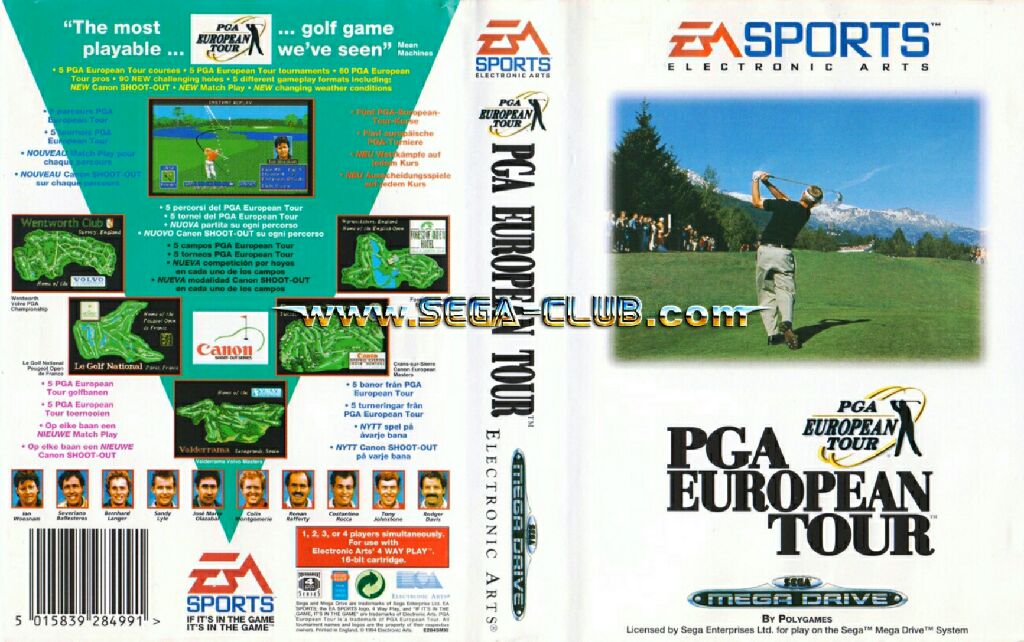 PGA European Tour Golf - Sega Mega Drive (Ea Sports) video game collectible [Barcode 5015839284991] - Main Image 2