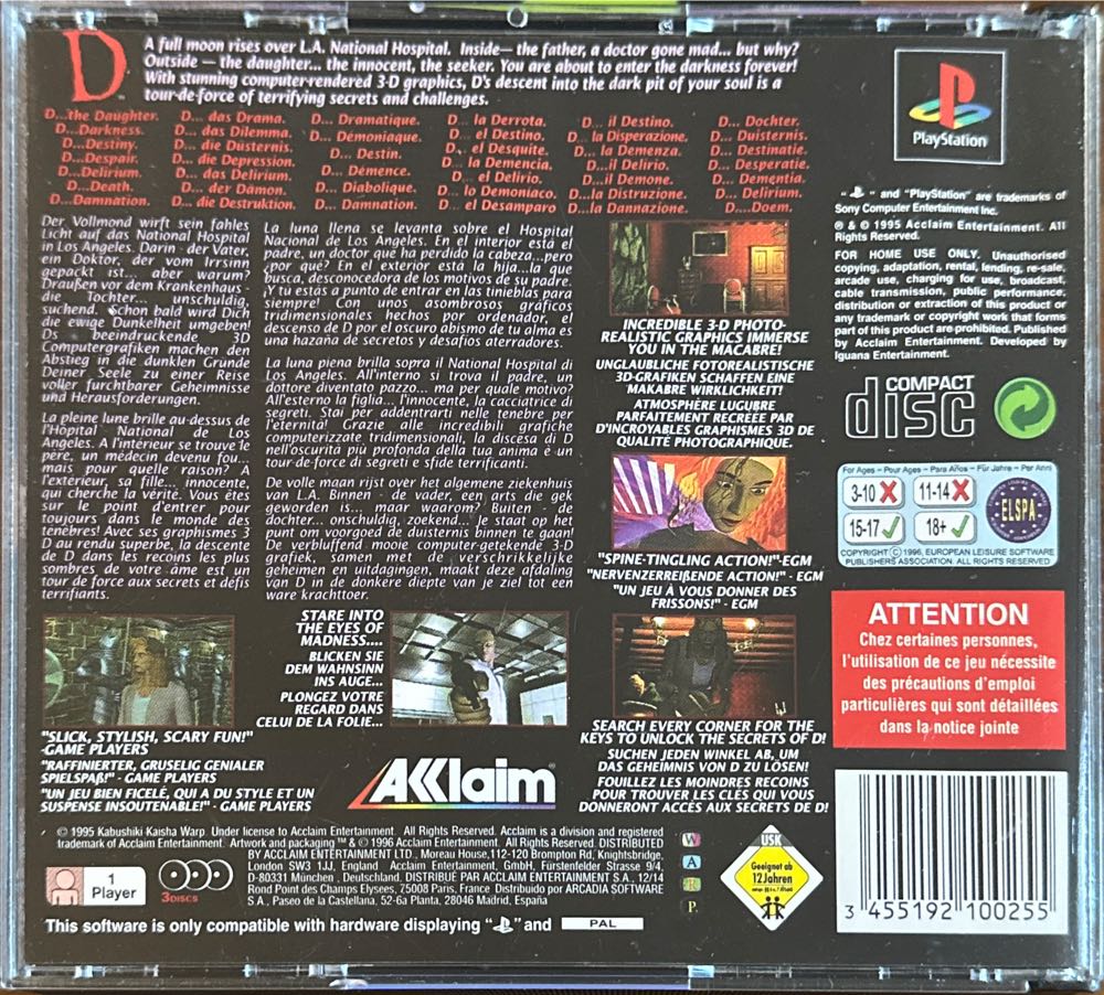 D - Sony PlayStation (1) video game collectible [Barcode 3455192100255] - Main Image 2