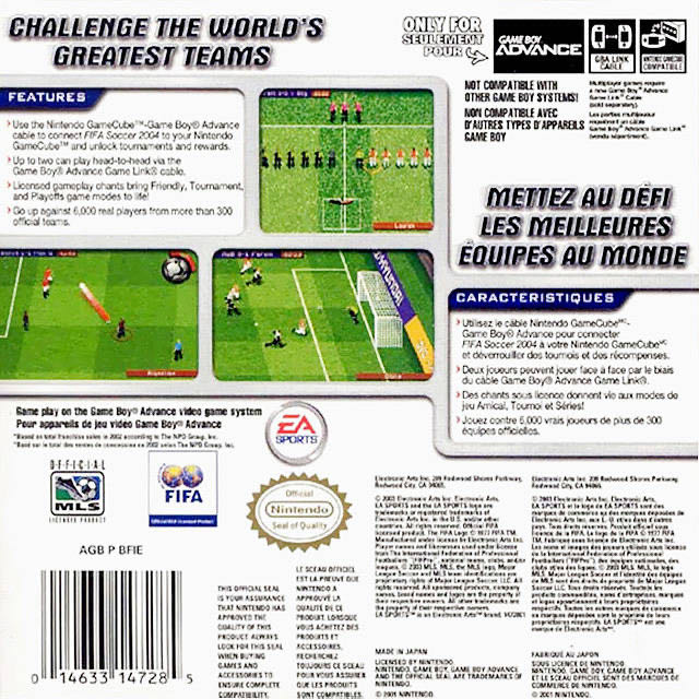 FIFA 04 Soccer - Nintendo Game Boy Advance (GBA) (Ea Sports) video game collectible [Barcode 014633147285] - Main Image 2
