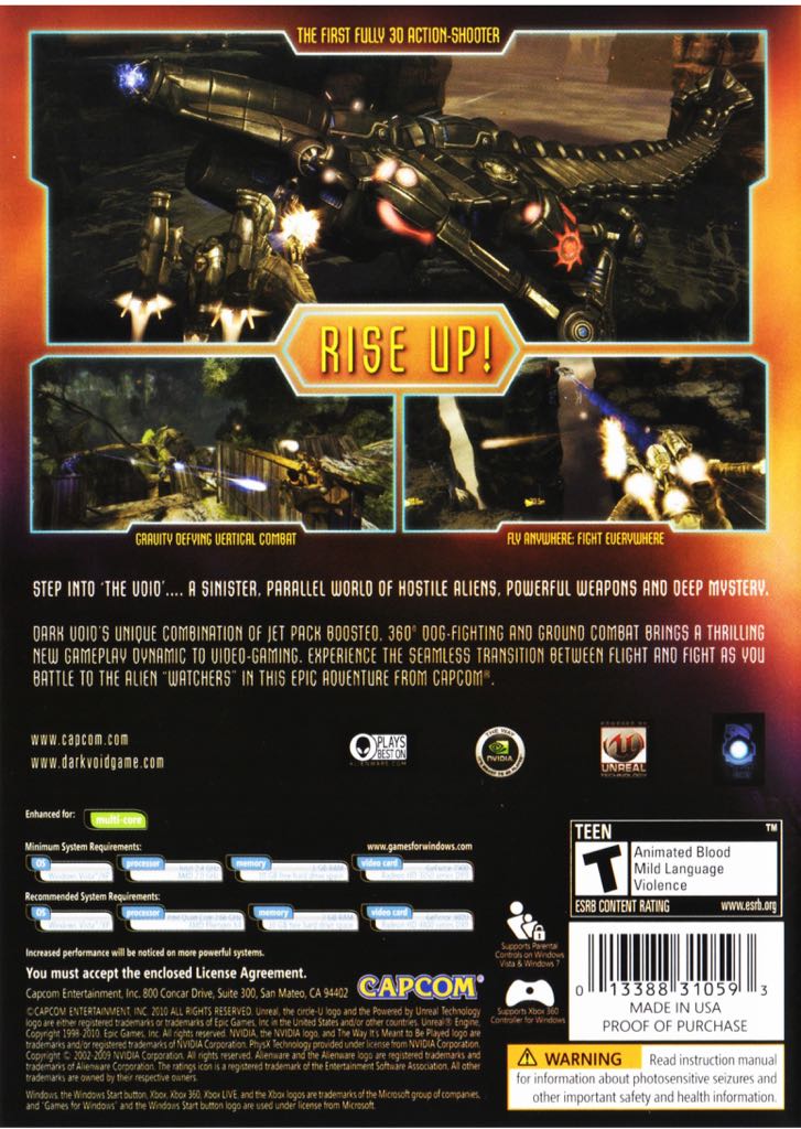 Dark Void - Valve Steam (Capcom) video game collectible [Barcode 821515261010] - Main Image 2