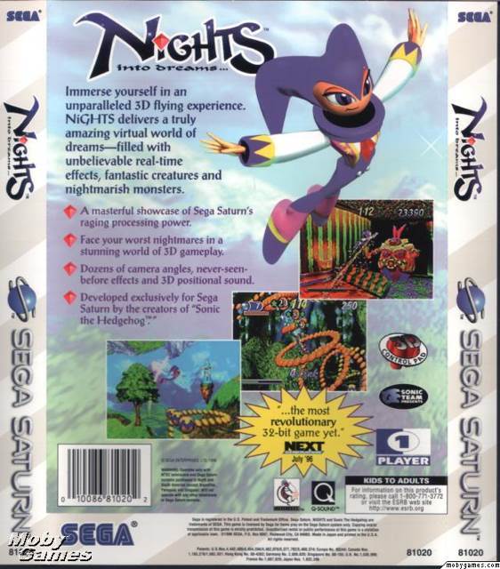 Nights Into Dreams - Sega Saturn (Sega - 1) video game collectible [Barcode 4974365090951] - Main Image 2