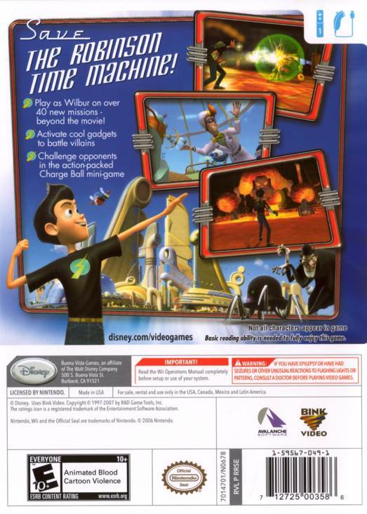Meet the Robinsons - Nintendo Wii (Disney Interactive Studios - 1 Players) video game collectible [Barcode 712725003586] - Main Image 2