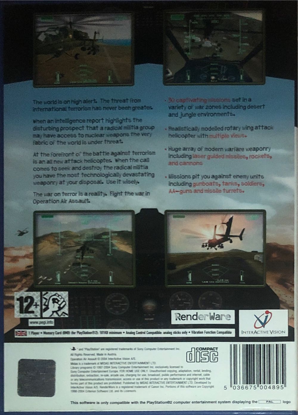 Operation Air Assault - Sony PlayStation 2 (PS2) (Midas Interactive - 1) video game collectible [Barcode 5036675004895] - Main Image 2