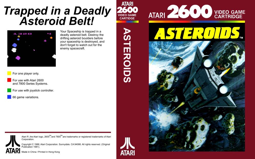 Asteroids - Atari 2600 (Atari, Inc. - 2) video game collectible - Main Image 2