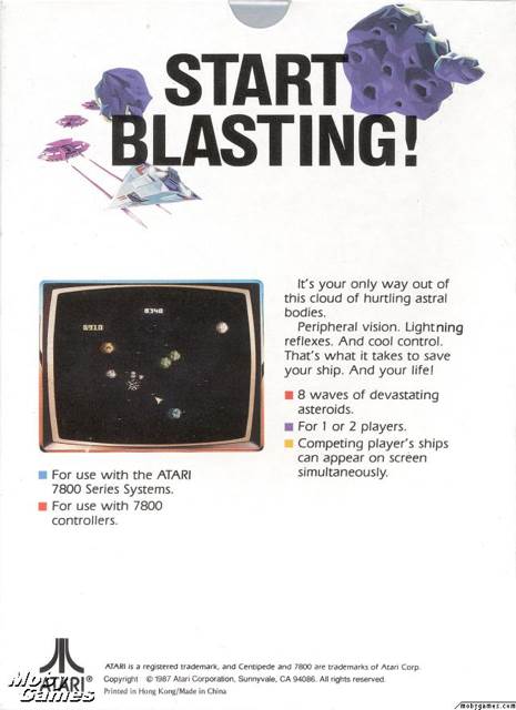 Asteroids - Atari 7800 video game collectible - Main Image 2