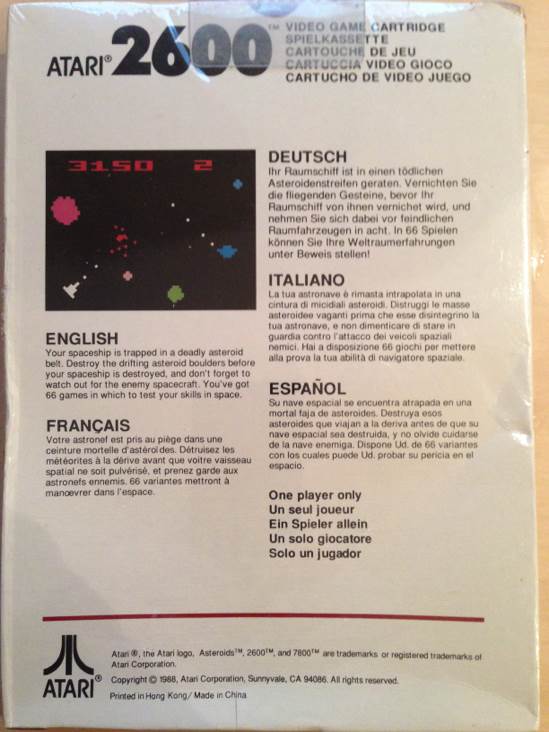 Asteroids - Atari 2600 video game collectible - Main Image 2