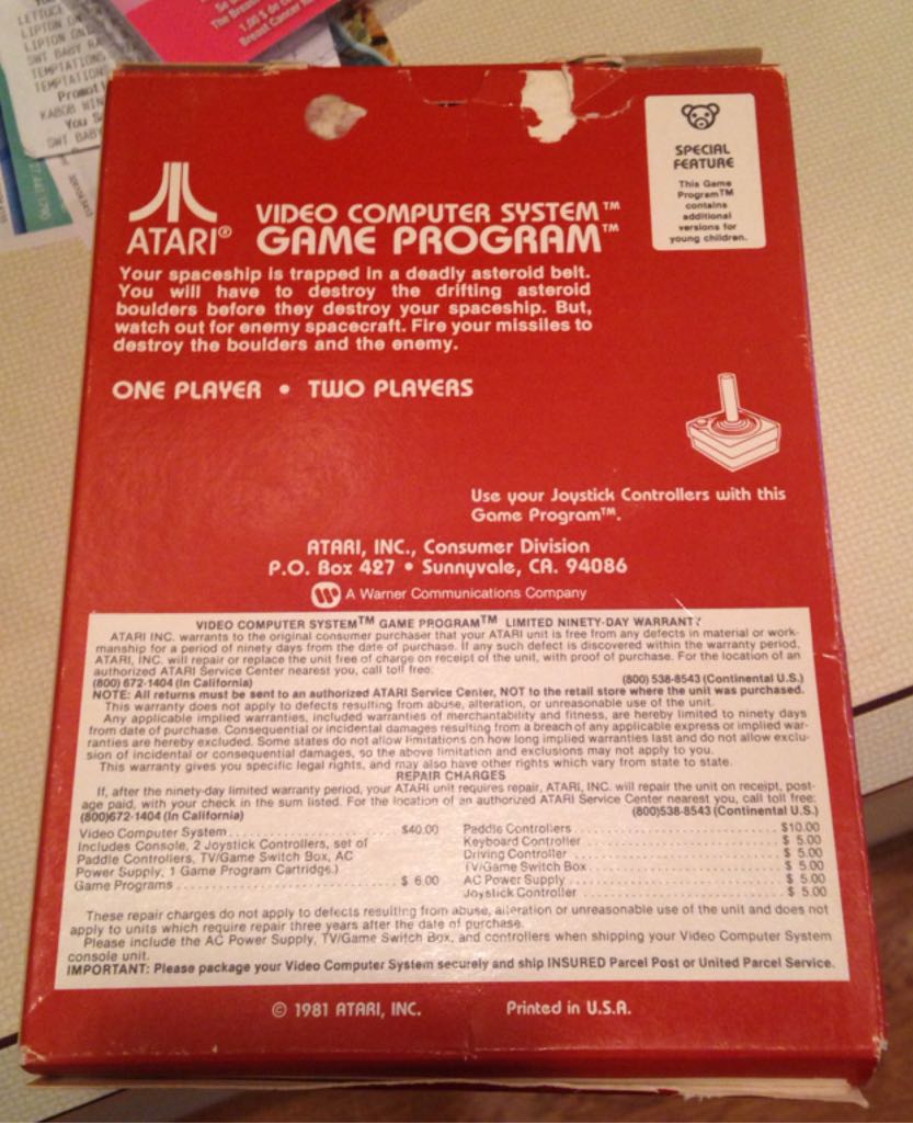 Asteroids - Atari 2600 (Atari) video game collectible - Main Image 2