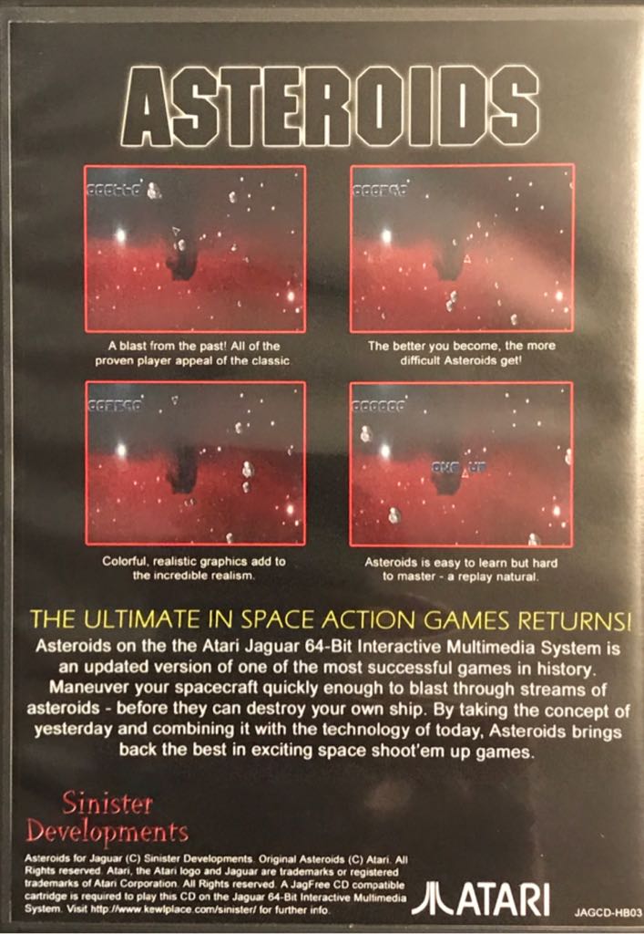 Asteroids - Atari Jaguar (Atari - 1) video game collectible - Main Image 2