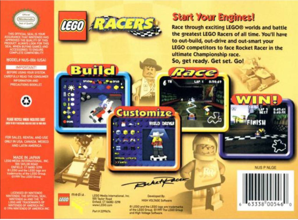 Lego Racers - Nintendo 64 (N64) (LEGO Media) video game collectible [Barcode 5036749005889] - Main Image 2