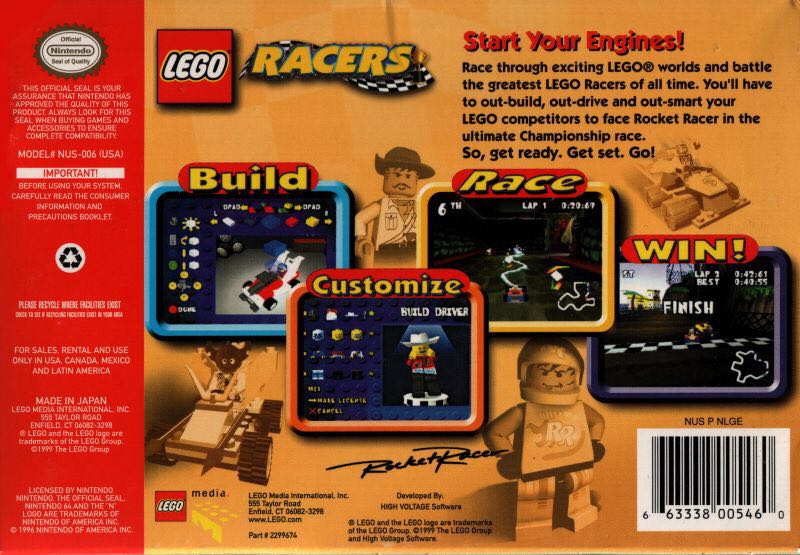 LEGO Racers - Nintendo 64 (N64) (LEGO Media - 1-2 Players) video game collectible - Main Image 2