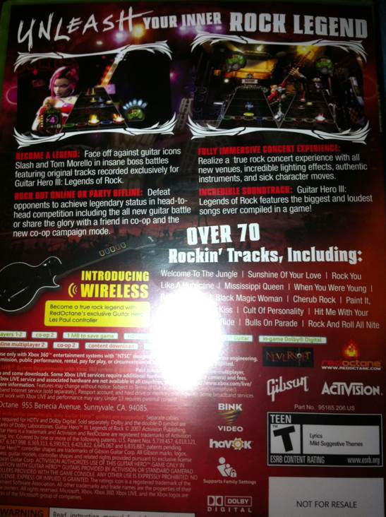 Guitar Hero 3: Legends of Rock - Microsoft Xbox 360 video game collectible - Main Image 2