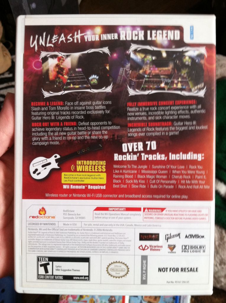 Guitar Hero 3: Legends of Rock - Nintendo Wii (Activision) video game collectible - Main Image 2