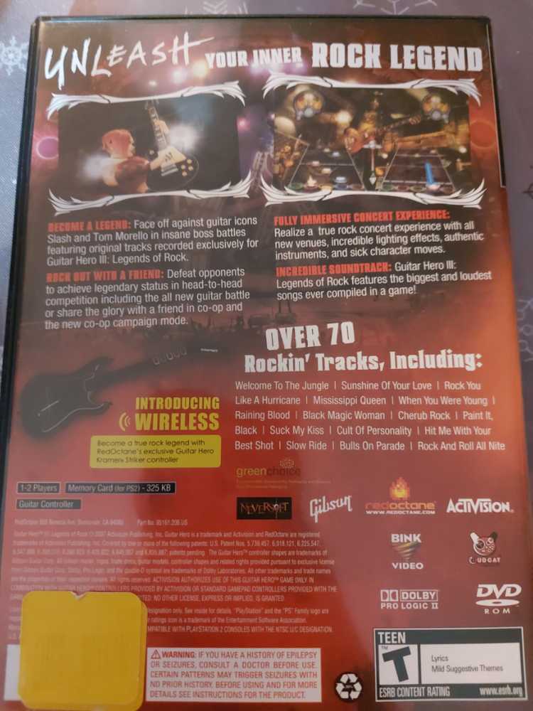 Guitar Hero 3: Legends of Rock - Sony PlayStation 2 (PS2) video game collectible - Main Image 2