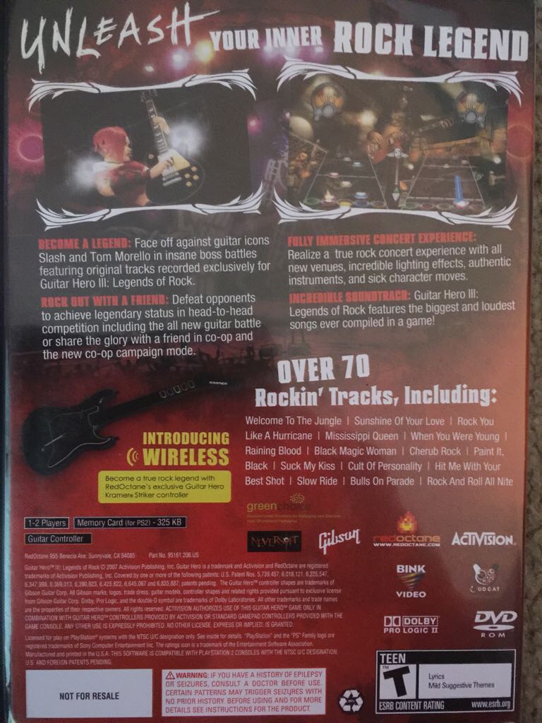 Guitar Hero 03: Legends of Rock - Sony PlayStation 2 (PS2) video game collectible - Main Image 2