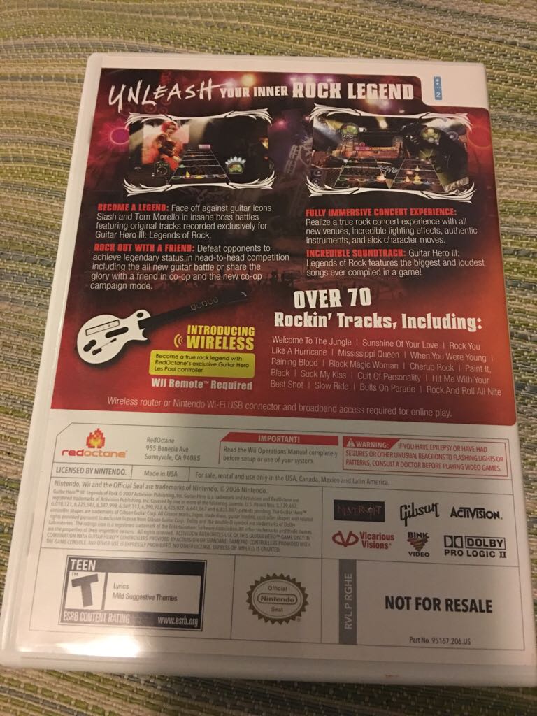 Guitar Hero 3: Legends of Rock - Nintendo Wii video game collectible - Main Image 2