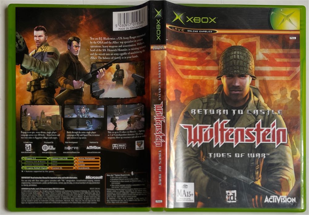 Return To Castle Wolfenstein: Tides Of War - Microsoft Xbox (Activision - 1-2) video game collectible [Barcode 5030917019586] - Main Image 4
