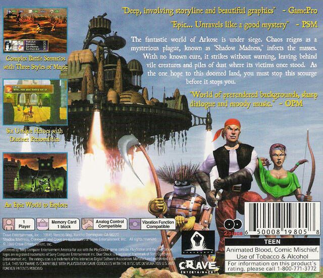 Shadow Madness - Sony PlayStation (Crave Entertainment - 1) video game collectible [Barcode 650008198058] - Main Image 2
