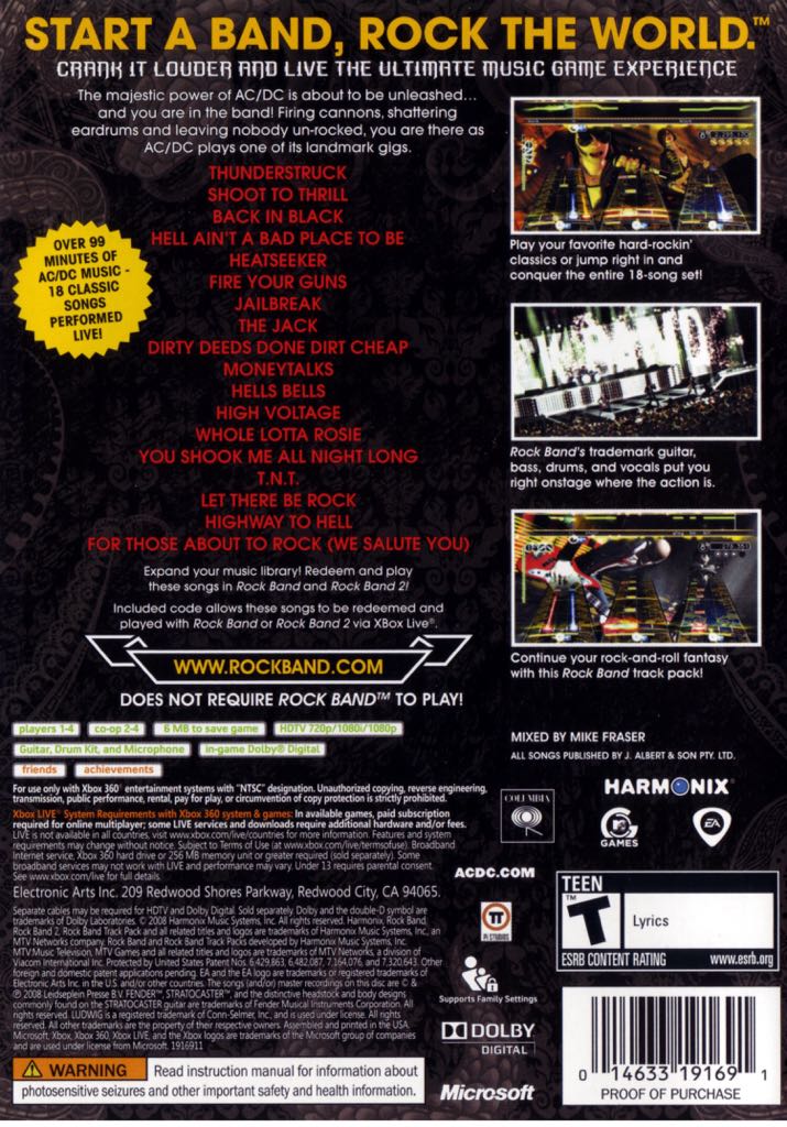 Acdc Live Rockband Track Pack - Sony PlayStation 2 (PS2) (Harmonix) video game collectible - Main Image 2