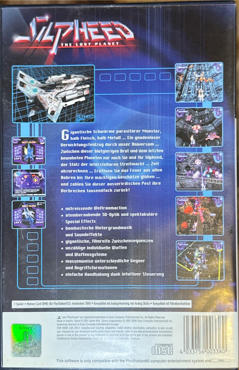 Silpheed: The Lost Planet - Sony PlayStation 2 (PS2) video game collectible [Barcode 4033756003380] - Main Image 2