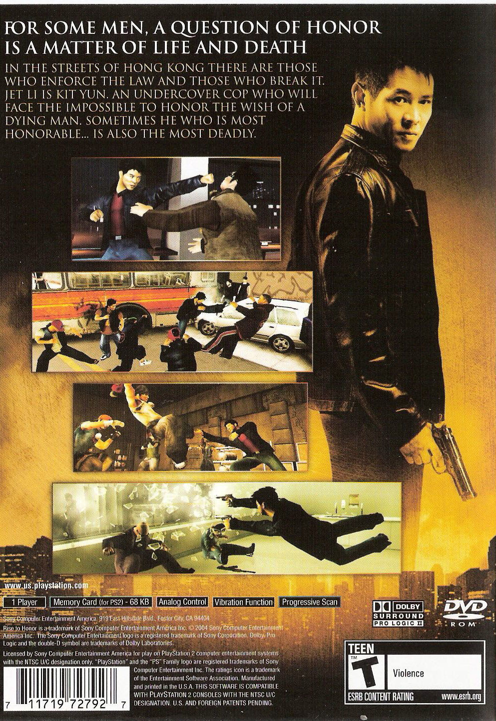 Jet Li: Rise To Honor - Sony PlayStation 2 (PS2) (SCEA - 1) video game collectible [Barcode 9556810158802] - Main Image 2