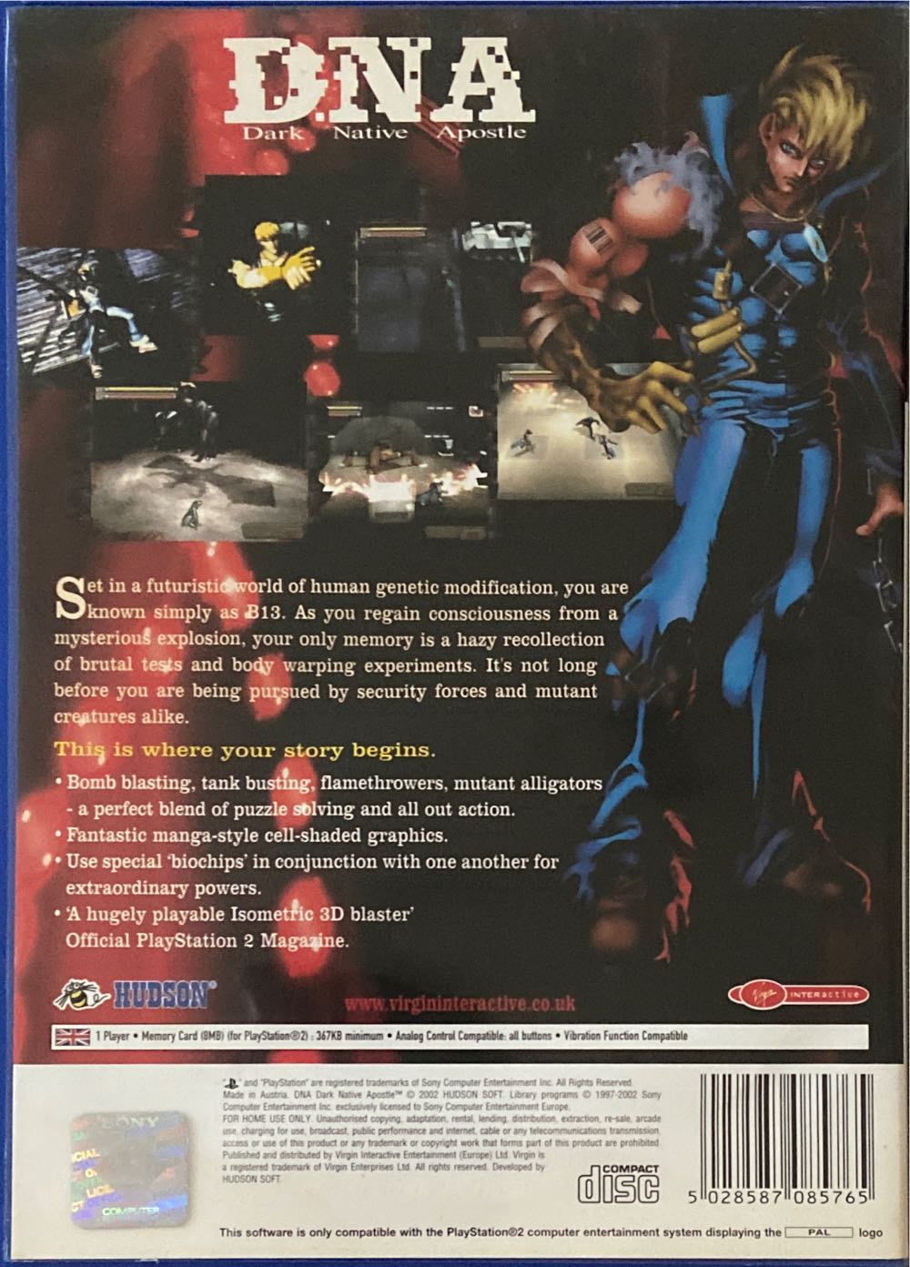 DNA - Sony PlayStation 2 (PS2) (Hudson - 1) video game collectible [Barcode 5028587085765] - Main Image 2