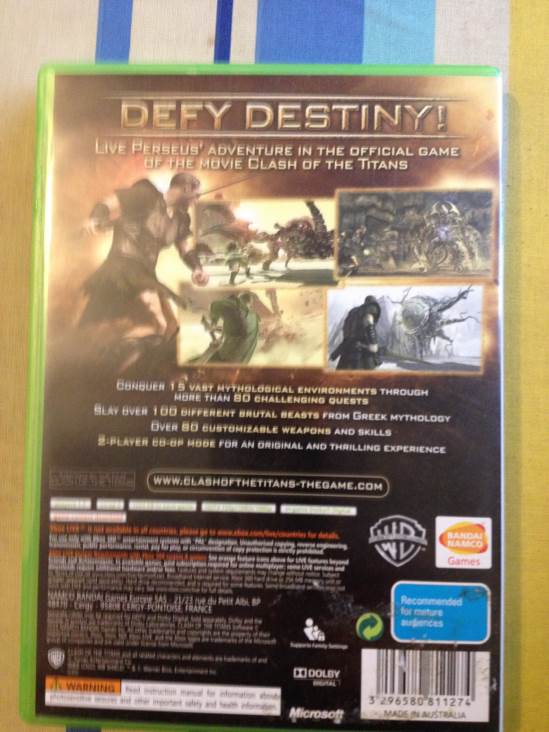 Clash Of The Titans - Microsoft Xbox 360 (ban dai) video game collectible [Barcode 3296580811274] - Main Image 2