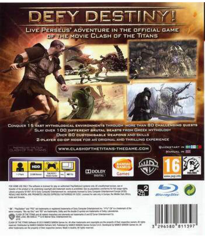 Clash Of The Titans - Sony PlayStation 3 (PS3) (Namco Bandai - 1-2) video game collectible [Barcode 3296580811397] - Main Image 2