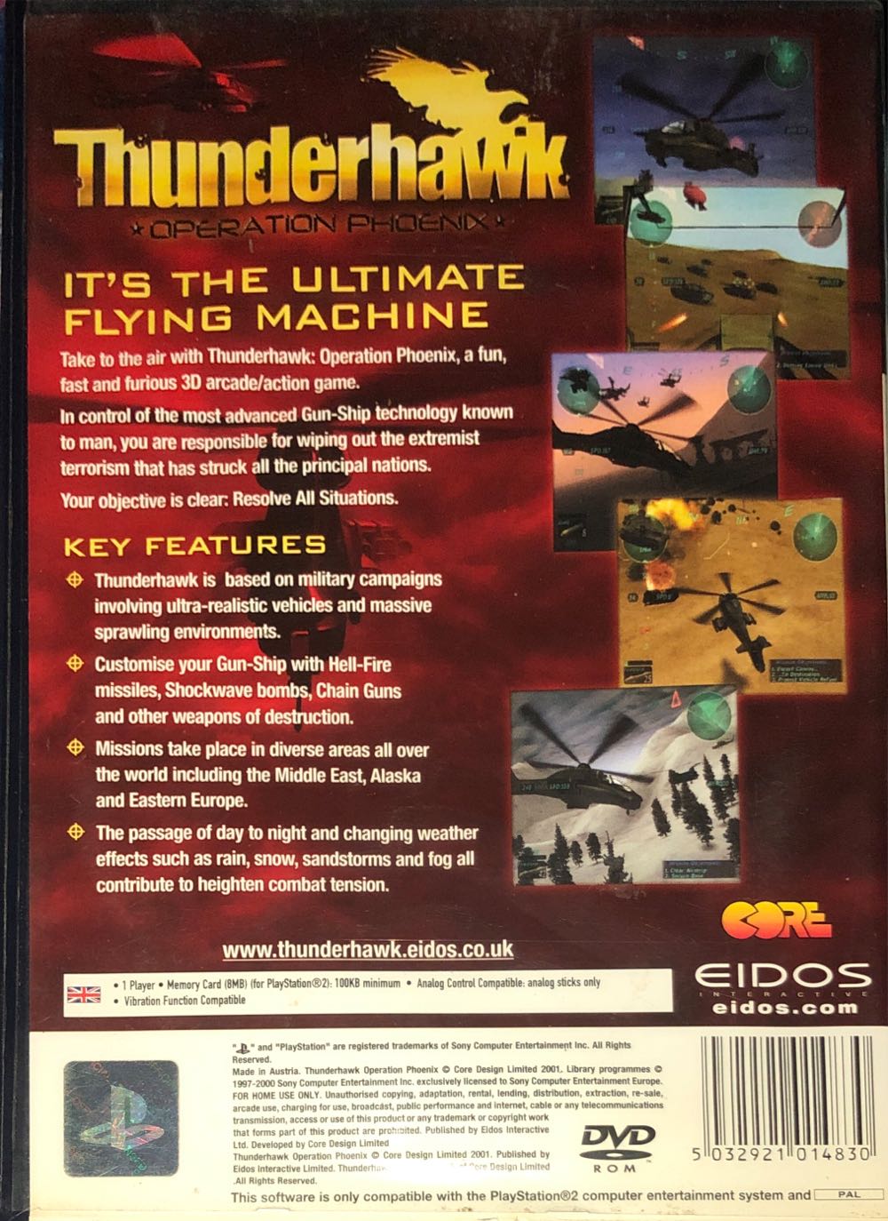 Thunderhawk: Operation Phoenix - Sony PlayStation 2 (PS2) (Eidos Interactive - 1) video game collectible [Barcode 5032921014830] - Main Image 2