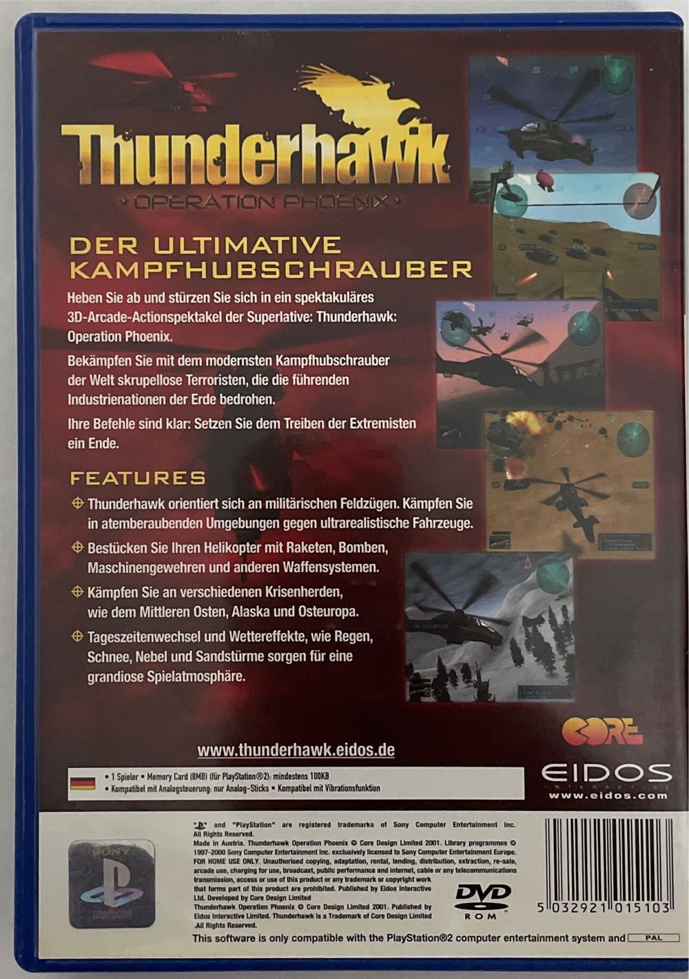 Thunderhawk: Operation Phoenix - Sony PlayStation 2 (PS2) (Eidos Interactive - 1) video game collectible [Barcode 5032921015103] - Main Image 2