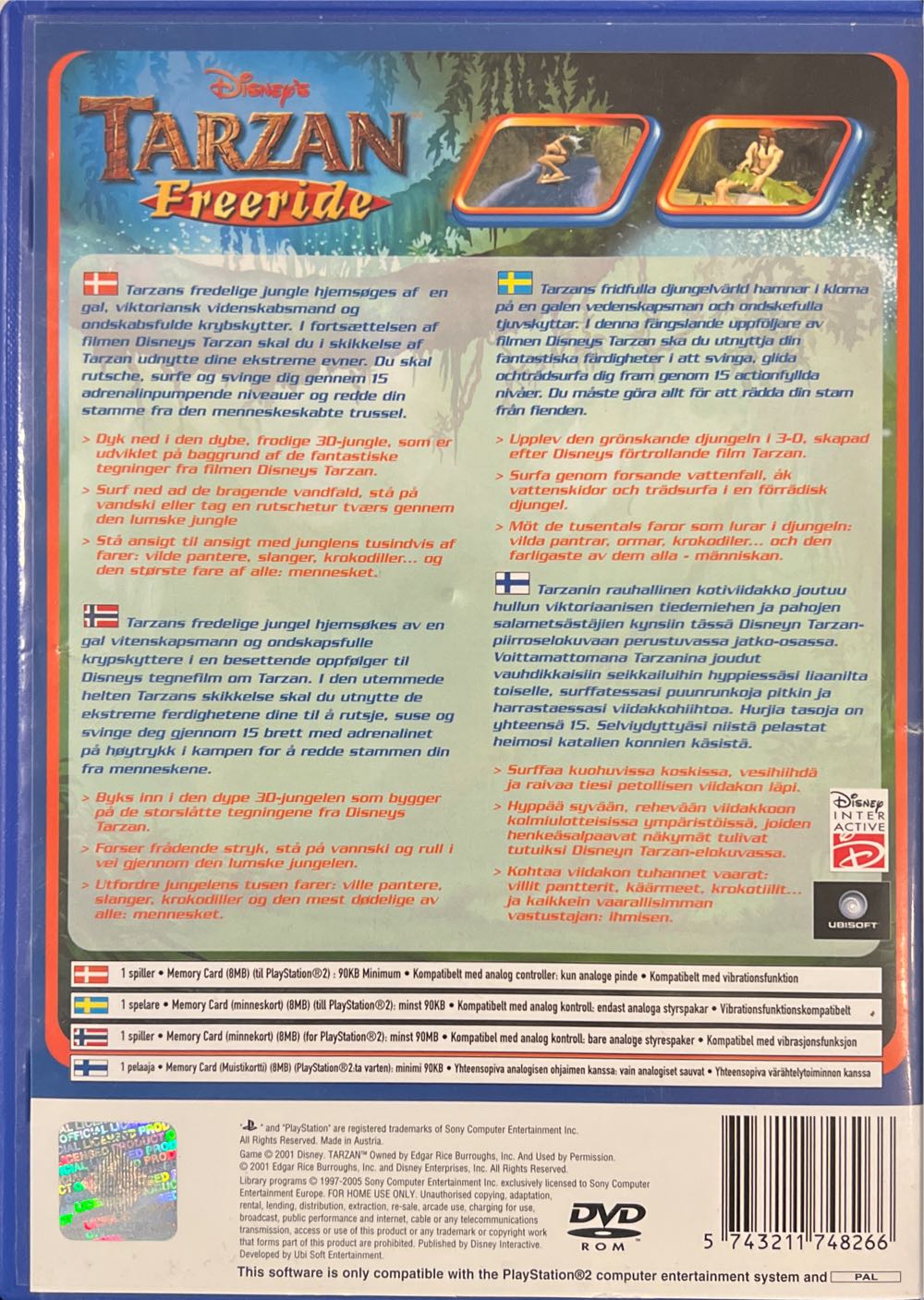 Tarzan Freeride - Sony PlayStation 2 (PS2) video game collectible [Barcode 3307210402578] - Main Image 2