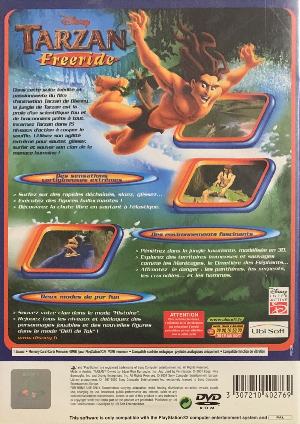 Tarzan Freeride - Sony PlayStation 2 (PS2) (Encore, Ubisoft - 1) video game collectible [Barcode 3307210402769] - Main Image 2