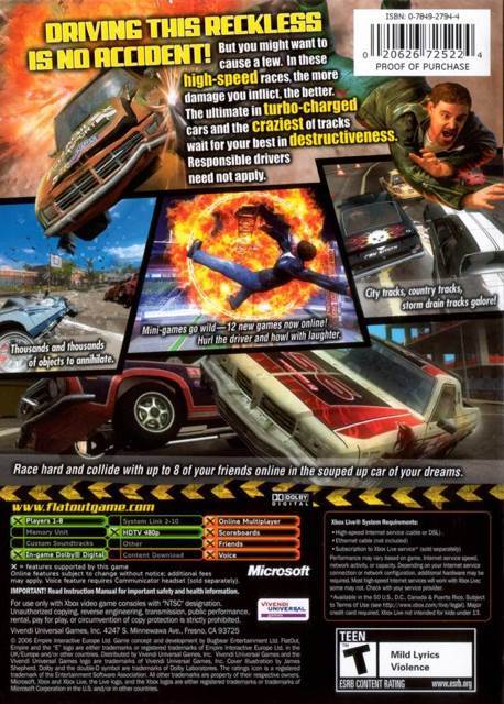 Flatout 2 - Sony PlayStation 2 (PS2) (Bugbear Entertainment - 1) video game collectible [Barcode 020626725200] - Main Image 2