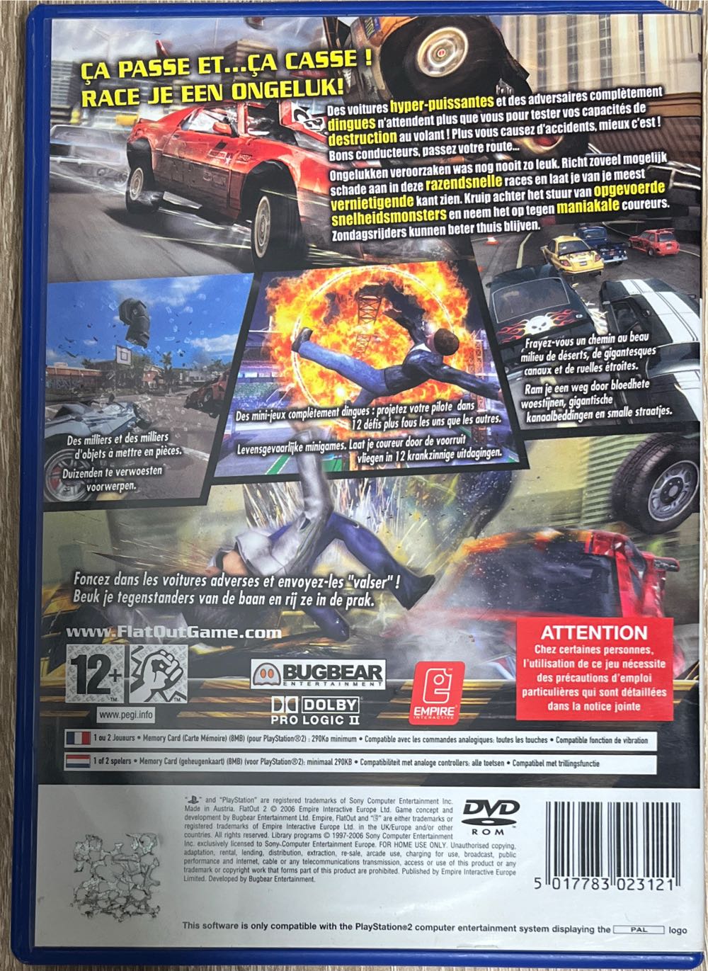 Flatout 2 Ps2 - Sony PlayStation 2 (PS2) (1-2) video game collectible [Barcode 5017783023121] - Main Image 2