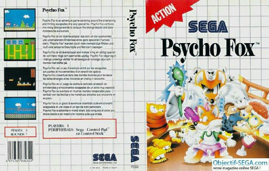 Psycho Fox - Sega Master System (Sega - 1) video game collectible [Barcode 4974365634322] - Main Image 2