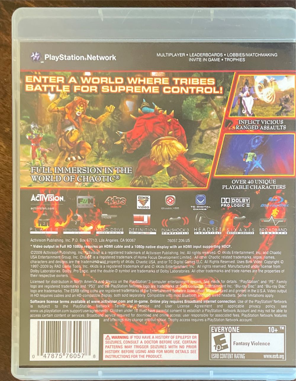 Chaotic: Shadow Warriors - Sony PlayStation 3 (PS3) (Activision Blizzard - 2) video game collectible [Barcode 047875760578] - Main Image 2