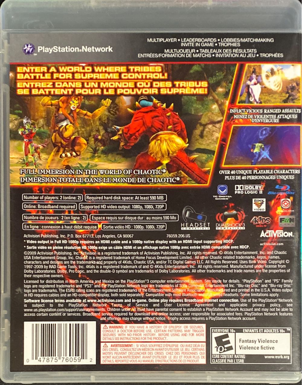 Chaotic Shadow Warriors - Sony PlayStation 3 (PS3) (2) video game collectible [Barcode 047875760592] - Main Image 2
