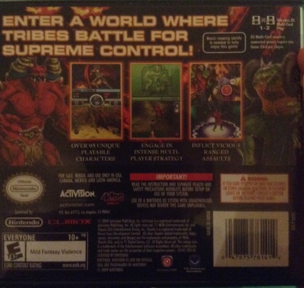 Chaotic Shadow Warriors - Nintendo DS (Activision - 1) video game collectible [Barcode 047875761414] - Main Image 2