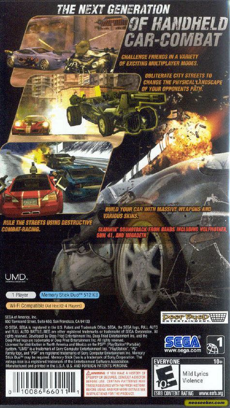 Full Auto 2: Battlelines - Sony PlayStation Portable (PSP) (Sega - 4) video game collectible [Barcode 5060138430921] - Main Image 2