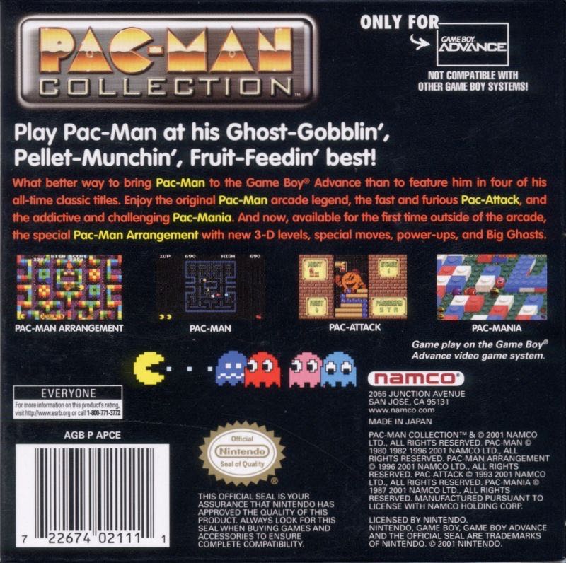 Pac-Man Collection - Nintendo Game Boy Advance (GBA) (Namco) video game collectible [Barcode 3546430023402] - Main Image 2