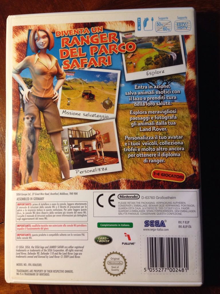 WII / Jambo Safari - Nintendo Wii (Sega - 1-4) video game collectible [Barcode 5055277002481] - Main Image 2