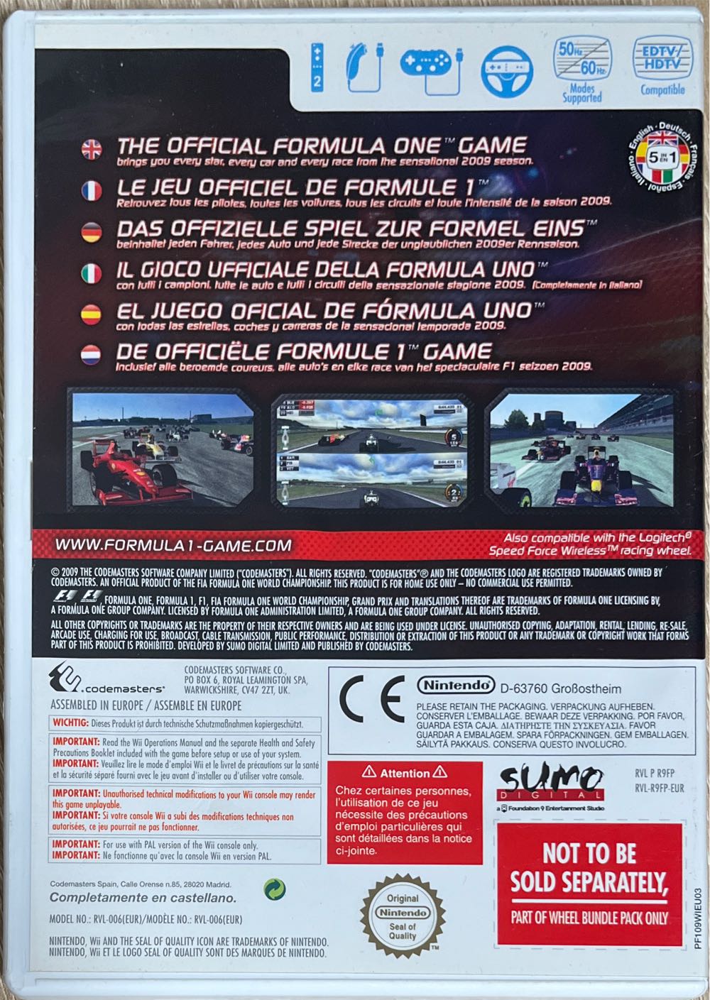 WII / F1 2009 - Nintendo Wii (1-2) video game collectible - Main Image 2