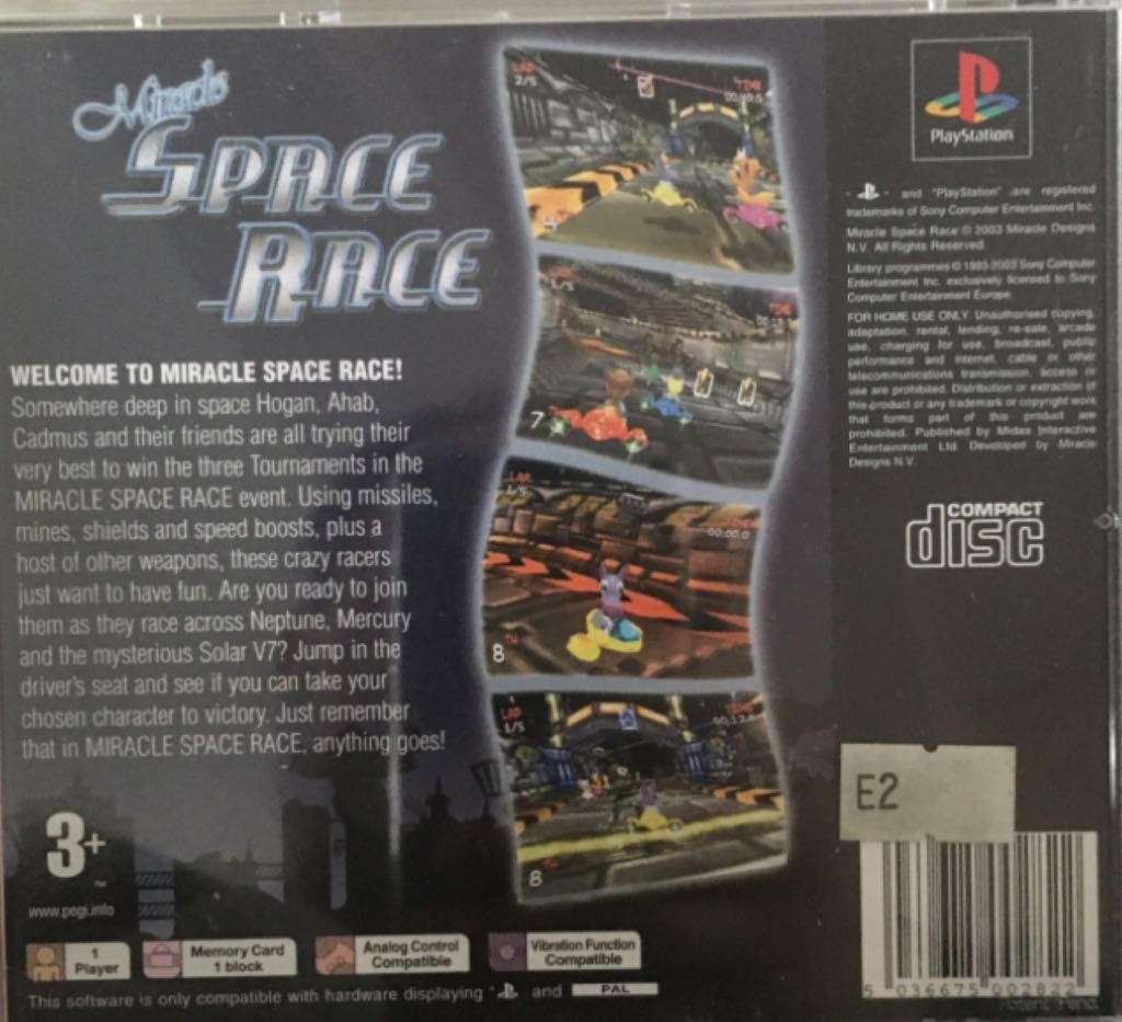 Miracle Space Race - Sony PlayStation (1) video game collectible [Barcode 5036675002822] - Main Image 2