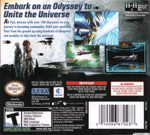 Infinite Space - Nintendo DS (Sega - 1) video game collectible [Barcode 010086670288] - Main Image 2
