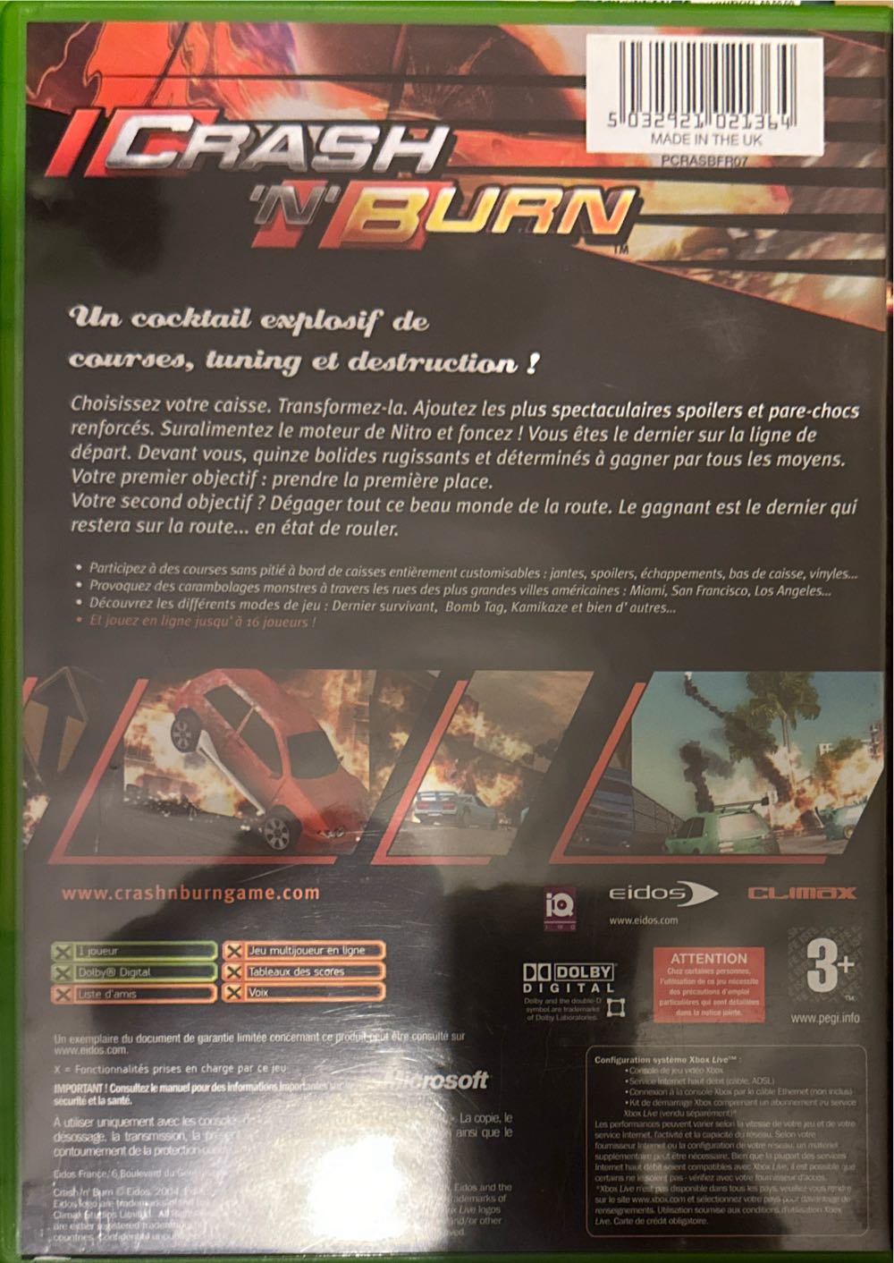 Crash n Burn - Microsoft Xbox video game collectible [Barcode 5032921021364] - Main Image 2