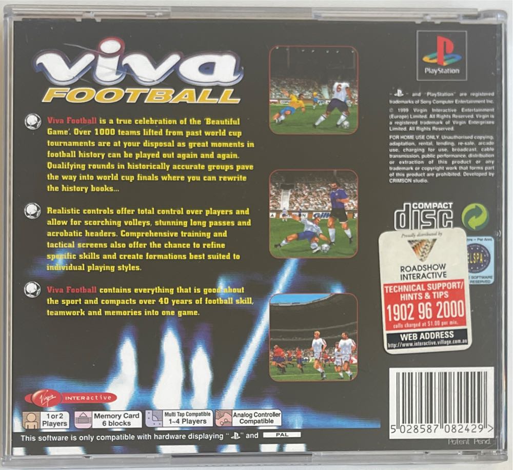 Viva Football - Sony PlayStation (1-2) video game collectible [Barcode 5028587082429] - Main Image 2