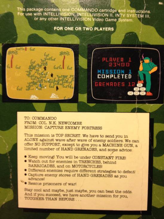 Commando - Intellivision (INTV - 1-2) video game collectible [Barcode 018571090009] - Main Image 2