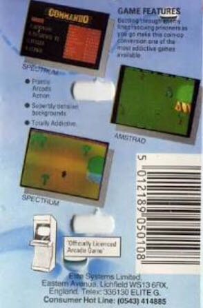 Commando - Amstrad CPC (Elite Systems Limited - 1) video game collectible [Barcode 5012189040109] - Main Image 2