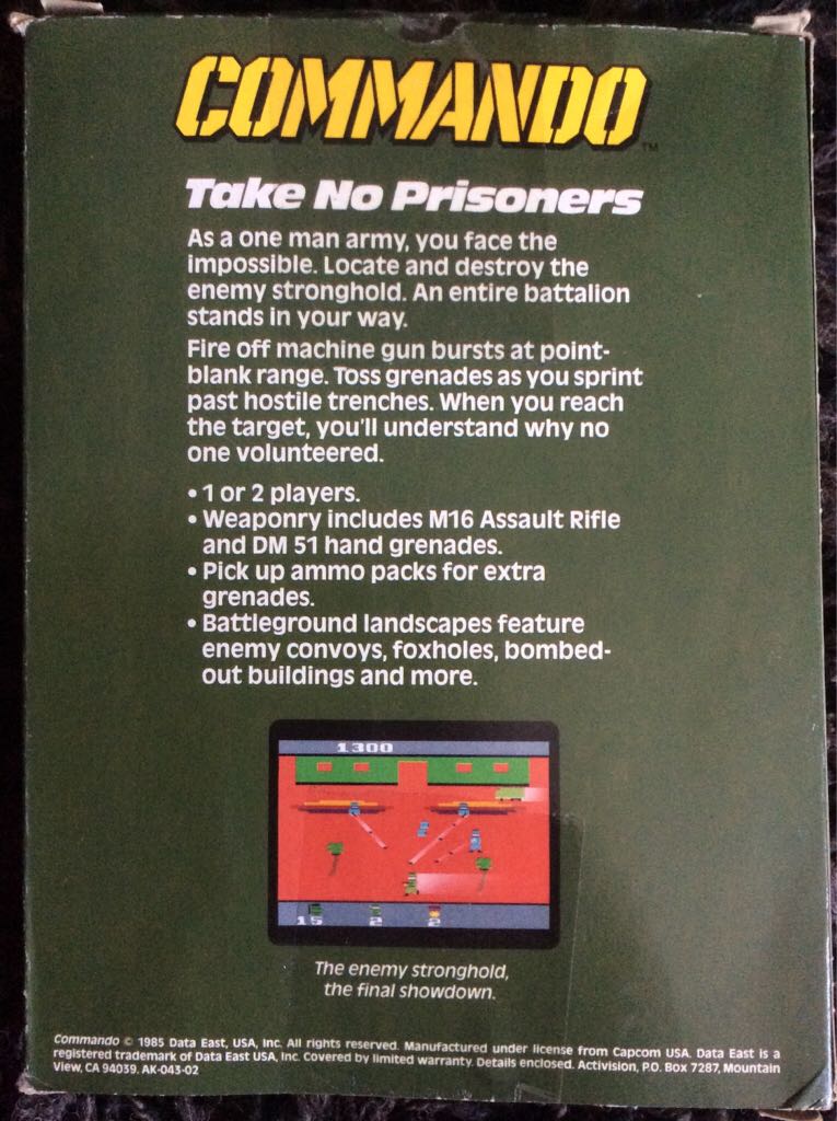 Commando - Atari 2600 (Activision) video game collectible [Barcode 9312590110009] - Main Image 2