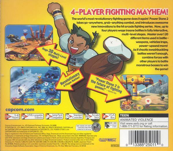 Power Stone 2 - Sega Dreamcast (Capcom - 4) video game collectible [Barcode 013388250110] - Main Image 2