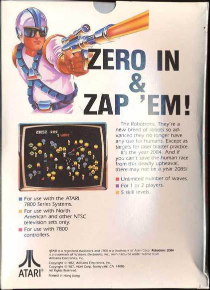 Robotron: 2084 - Atari 7800 video game collectible - Main Image 2